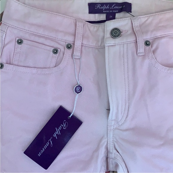 Ralph Lauren Collection 400 Matchstick Foiled Jean in Summer Pink - Picture 6 of 16